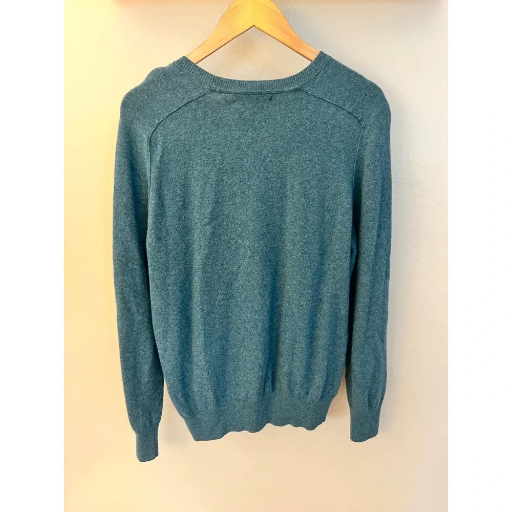Banana Republic Mens Italian Yarn Wool Cashmere Blend Crewneck Sweater Teal L